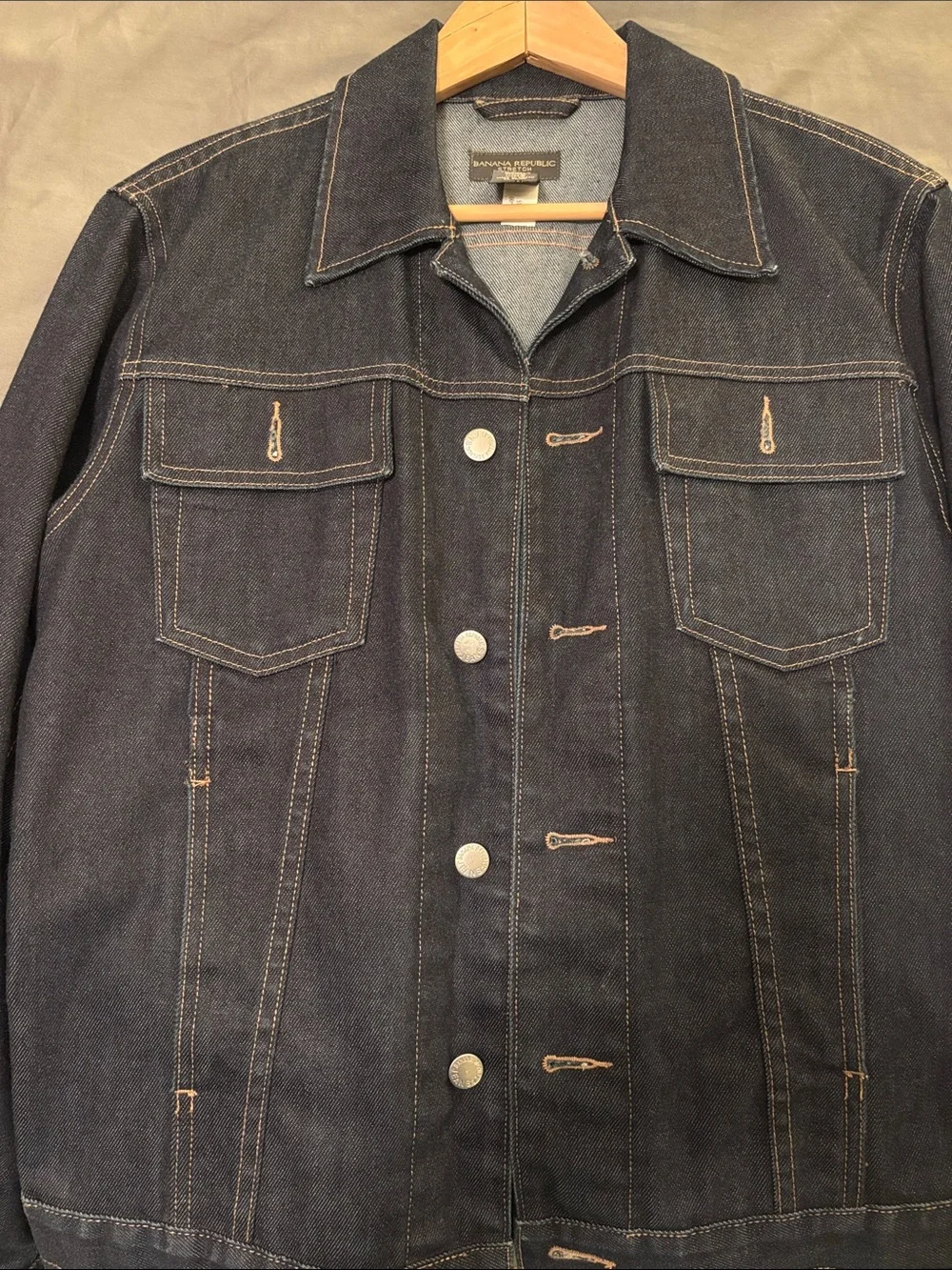 Banana Republic Men's Dark Indigo Denim Shirt Jacket